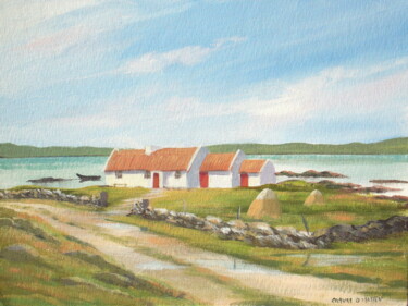 Картина под названием "omey cottage" - Cathal O Malley, Подлинное произведение искусства