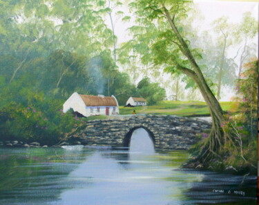 Painting titled "cottage-in-the-wood…" by Cathal O Malley, Original Artwork