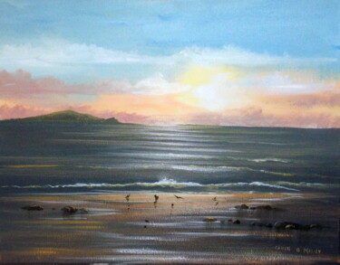Pittura intitolato "cruagh  islannd sun…" da Cathal O Malley, Opera d'arte originale