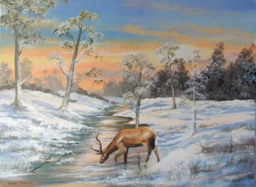 Painting titled "november snow" by Cathal O Malley, Original Artwork