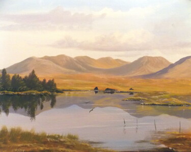 Painting titled "lakeside reflections" by Cathal O Malley, Original Artwork