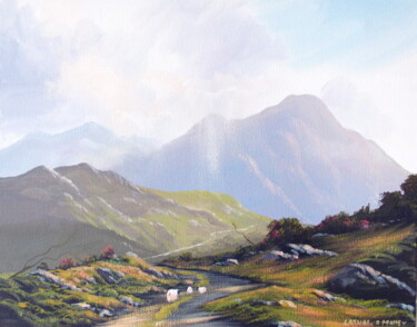 Painting titled "the mountain path" by Cathal O Malley, Original Artwork, Oil