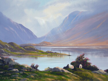 Painting titled "gap of dunloe" by Cathal O Malley, Original Artwork, Oil