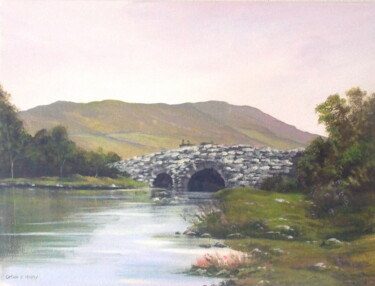 Painting titled "quiet-man-bridge-2.…" by Cathal O Malley, Original Artwork, Acrylic
