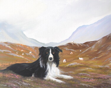 Картина под названием "minding the sheep" - Cathal O Malley, Подлинное произведение искусства, Акрил