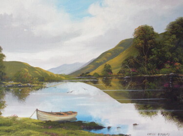 Painting titled "ashleagh boat" by Cathal O Malley, Original Artwork, Acrylic