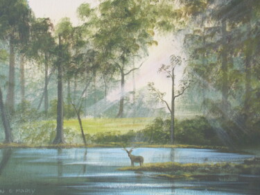 绘画 标题为“forest stag” 由Cathal O Malley, 原创艺术品, 丙烯