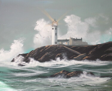 Painting titled "fanad lighthouse" by Cathal O Malley, Original Artwork, Acrylic