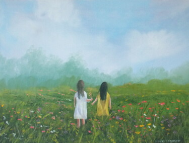 Painting titled "field of dreams" by Cathal O Malley, Original Artwork, Acrylic