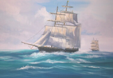 Painting titled "the high seas" by Cathal O Malley, Original Artwork, Acrylic