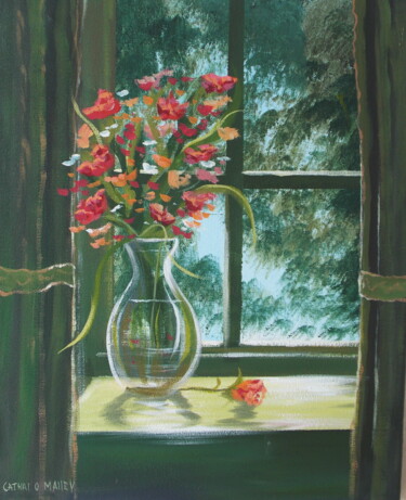 Malerei mit dem Titel "flowers in the wind…" von Cathal O Malley, Original-Kunstwerk, Acryl