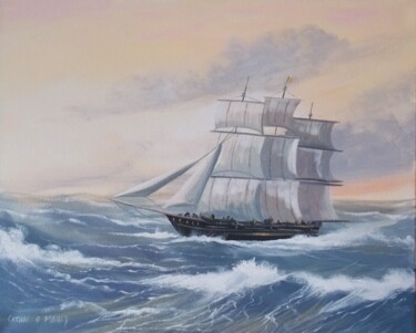 Peinture intitulée "sailing the atlantic" par Cathal O Malley, Œuvre d'art originale, Acrylique