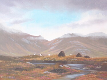 Painting titled "connemara bogland" by Cathal O Malley, Original Artwork, Acrylic