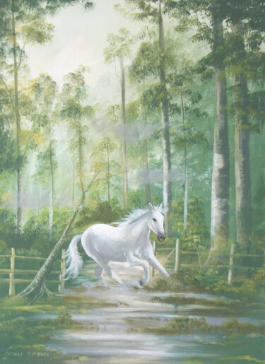 Malarstwo zatytułowany „forest gallop” autorstwa Cathal O Malley, Oryginalna praca, Akryl