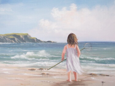 Painting titled "summer by the sea" by Cathal O Malley, Original Artwork, Acrylic
