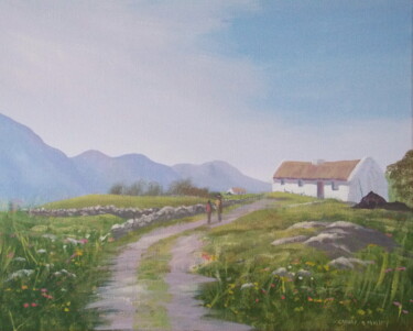 Pintura titulada "connemara cottage" por Cathal O Malley, Obra de arte original