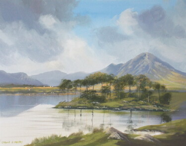 Painting titled "Derryyclare  lake" by Cathal O Malley, Original Artwork, Acrylic