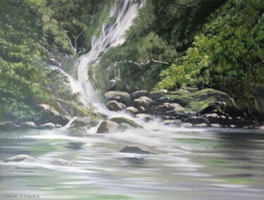 Painting titled "torc  waterfall co…" by Cathal O Malley, Original Artwork