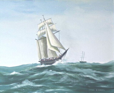 Pintura intitulada "atlantic waves   oc…" por Cathal O Malley, Obras de arte originais, Acrílico