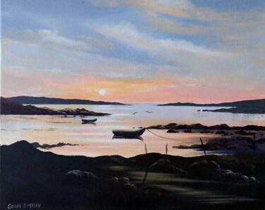 Painting titled "omey currachs" by Cathal O Malley, Original Artwork