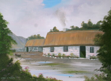 Painting titled "Quiet man cottage" by Cathal O Malley, Original Artwork, Acrylic