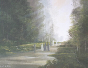 Painting titled "Spring light  -drui…" by Cathal O Malley, Original Artwork, Acrylic