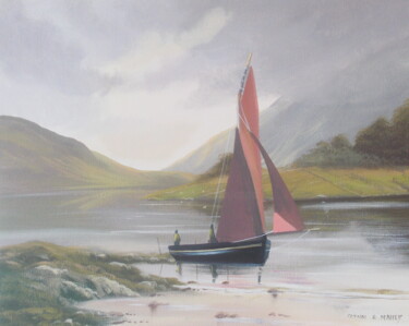 Painting titled "evening-calm.jpg" by Cathal O Malley, Original Artwork, Acrylic