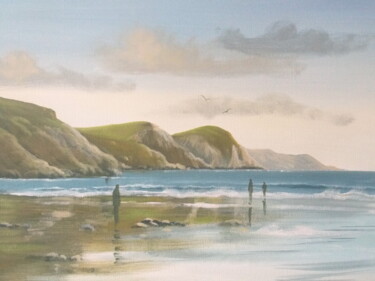 Pintura titulada "keel-beach-achill-c…" por Cathal O Malley, Obra de arte original, Acrílico