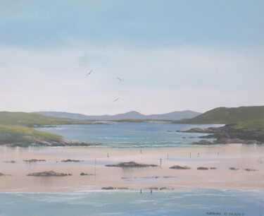 Painting titled "omey strand" by Cathal O Malley, Original Artwork, Acrylic