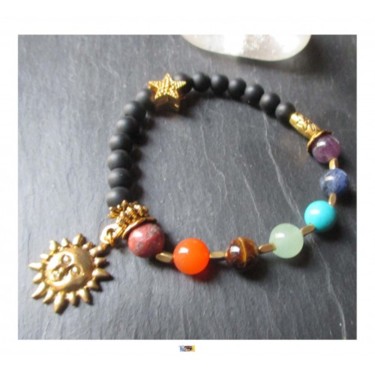 Artisanat intitulée "Bracelet 7 chakras…" par Cathart, Œuvre d'art originale