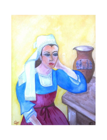 Картина под названием "La bretonne" - Cathart, Подлинное произведение искусства