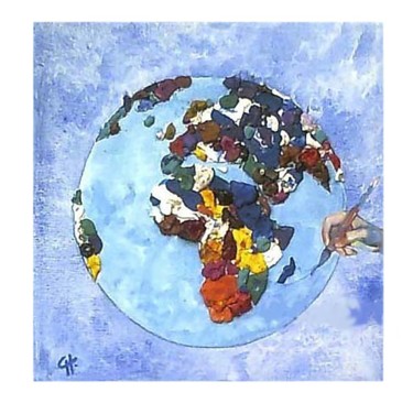 Peinture intitulée "Sauver la Terre - E…" par Cathart, Œuvre d'art originale