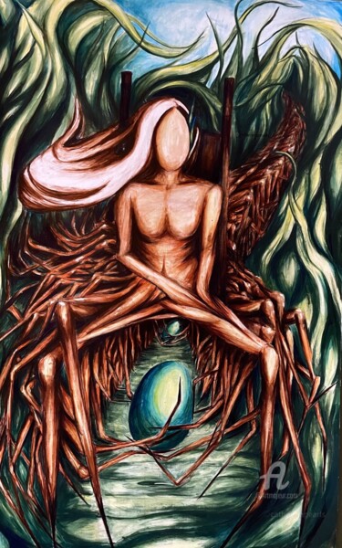 Peinture intitulée "''Lara''" par Catherina Pearls, Œuvre d'art originale, Encre