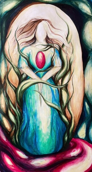 Картина под названием "”Indra”" - Catherina Pearls, Подлинное произведение искусства, Чернила