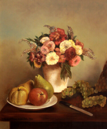 Картина под названием "Copie des "Fleurs e…" - Catherine Bantwell Huiban, Подлинное произведение искусства, Масло
