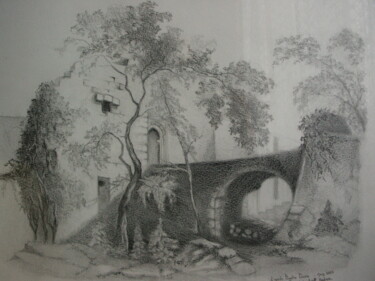 Desenho intitulada "" Paysage " d'après…" por Catherine Bantwell Huiban, Obras de arte originais, Lápis