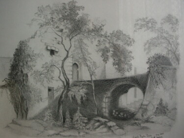 Drawing titled "" Paysage " d'après…" by Catherine Bantwell Huiban, Original Artwork, Pencil