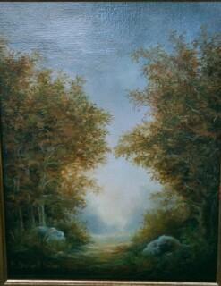Peinture intitulée "Le bois" par Catherine Bantwell Huiban, Œuvre d'art originale, Huile Monté sur Châssis en bois