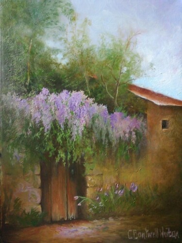 Pintura titulada "Les Glycines" por Catherine Bantwell Huiban, Obra de arte original, Oleo Montado en Bastidor de camilla de…