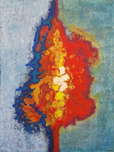 Pittura intitolato "L'arbre rouge" da Catherine Barbet, Opera d'arte originale