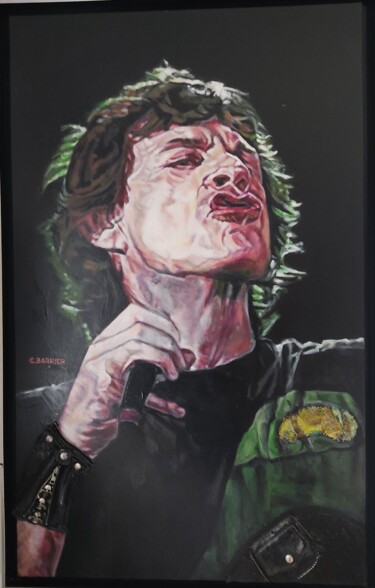 Painting titled "Mick Jagger" by Catherine Barrier, Original Artwork, Acrylic
