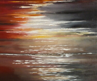 Peinture intitulée "coucher de soleil" par Catherine Boissy, Œuvre d'art originale