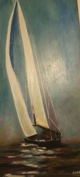 Painting titled "À VOILE" by Catherine Boissy, Original Artwork