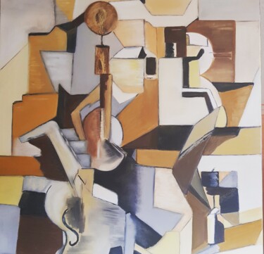 Peinture intitulée "quadrille (d'aprés…" par Catherine Boissy, Œuvre d'art originale, Huile