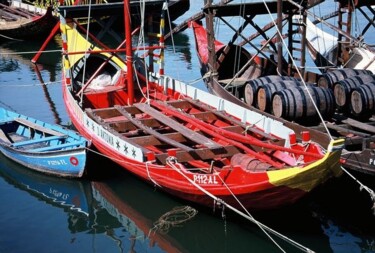 Photographie intitulée "Porto. Barques sur…" par Catherine Boutin, Œuvre d'art originale