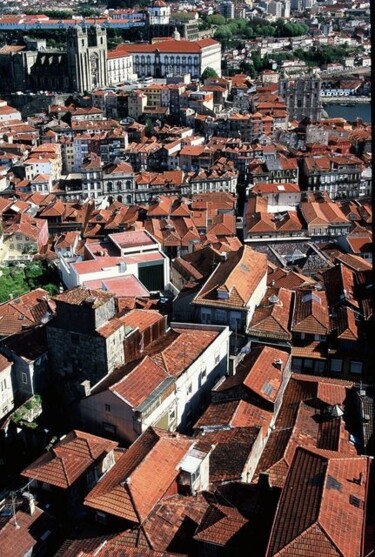 Fotografia intitolato "Porto. Vue aérienne" da Catherine Boutin, Opera d'arte originale
