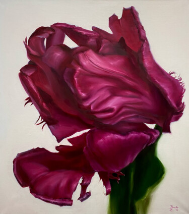 Винный Тюльпан Peinture intitulée "Винный Тюльпан" par Катерина Брайко, Œuvre d'art originale, Huile