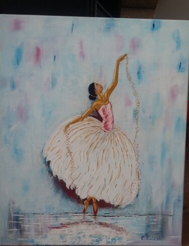 Painting titled "balerine" by Catherine Caqueret Quille, Original Artwork, Acrylic