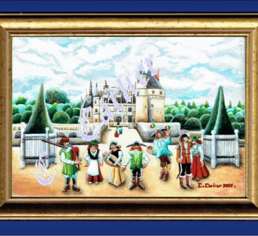 Peinture intitulée "Château de Chenonce…" par Catherine  Carlier, Œuvre d'art originale, Huile