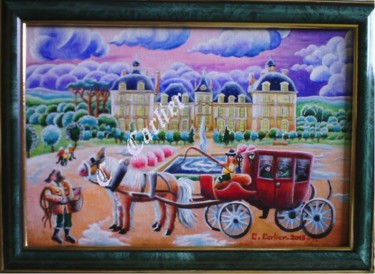 Painting titled "Château de Cheverny…" by Catherine  Carlier, Original Artwork, Oil